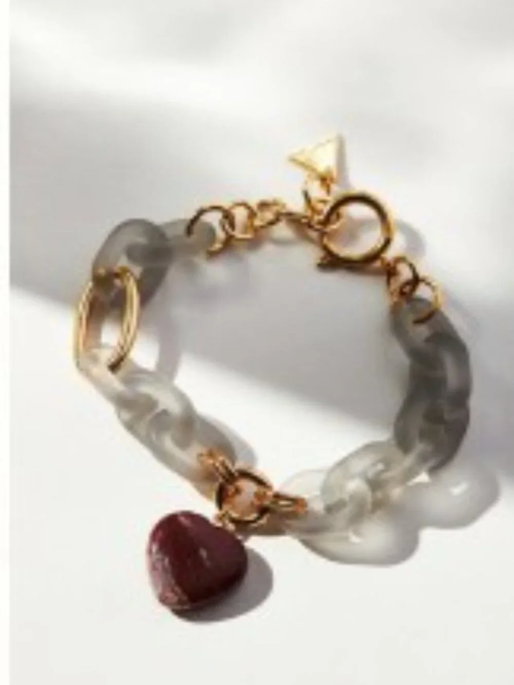 Anthropologie Resin Link Heart Charm Bracelet